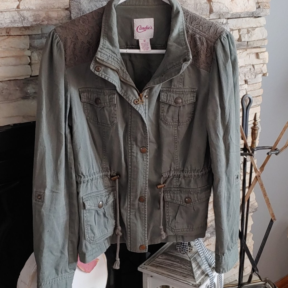 Candies Lightweight Army Green Jean Jacket